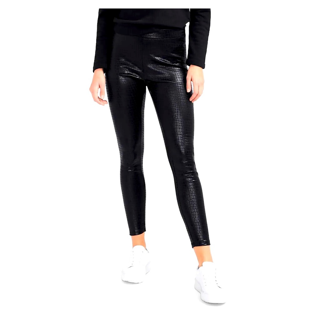 Express High Waist, Black Croc stretchy leggings size Large